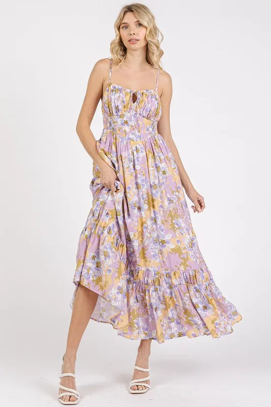 Mittoshop Floral Smocked Back Ruffled Hem Maxi Cami Dress-Dresses-Trendsi-Lavender-S-[option4]-[option5]-[option6]-[option7]-[option8]-Shop-Boutique-Clothing-for-Women-Online