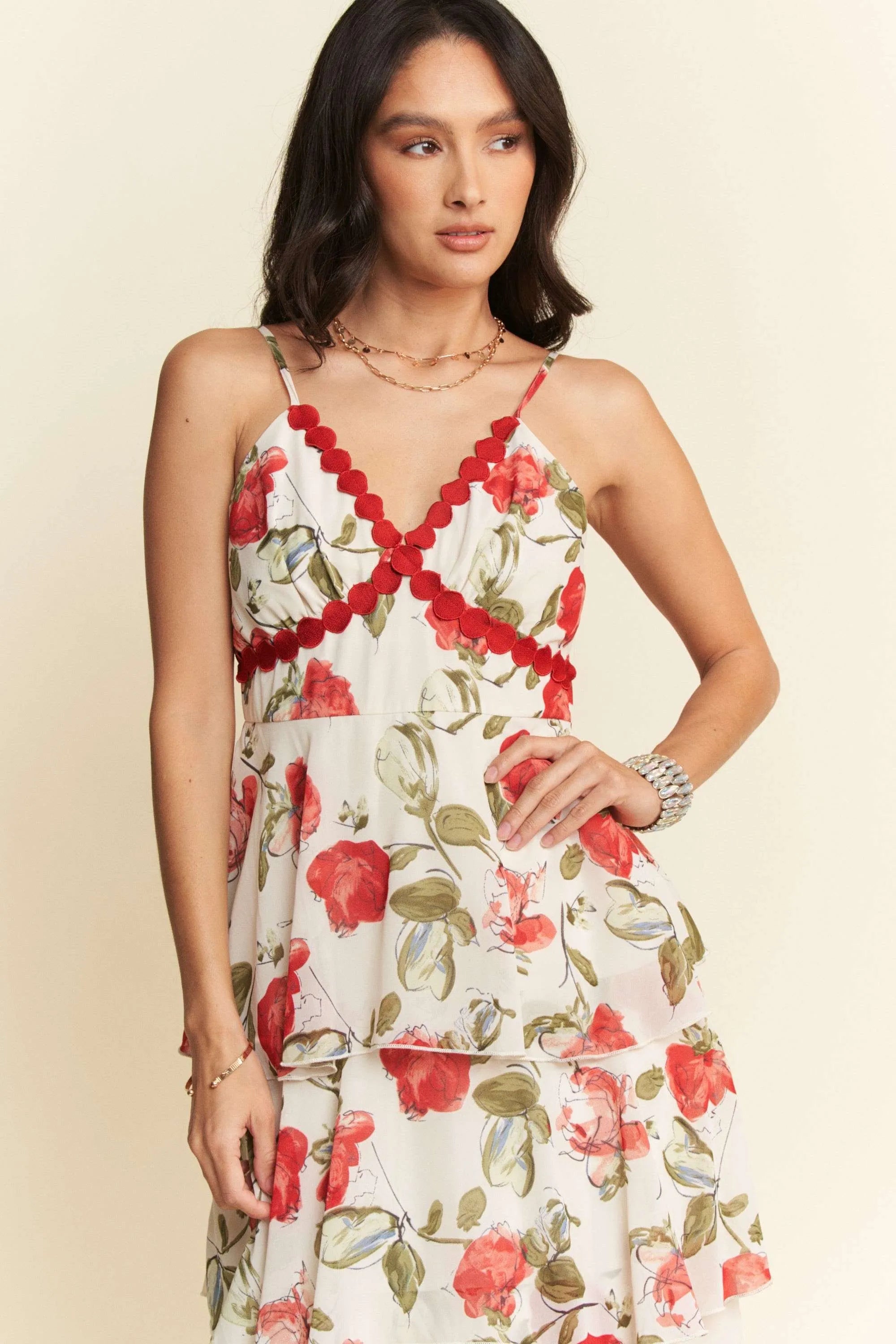 Davi & Dani Contrast Ring Lace Layered Ruffle Maxi Cami Dress-Dresses-Trendsi-[option4]-[option5]-[option6]-[option7]-[option8]-Shop-Boutique-Clothing-for-Women-Online