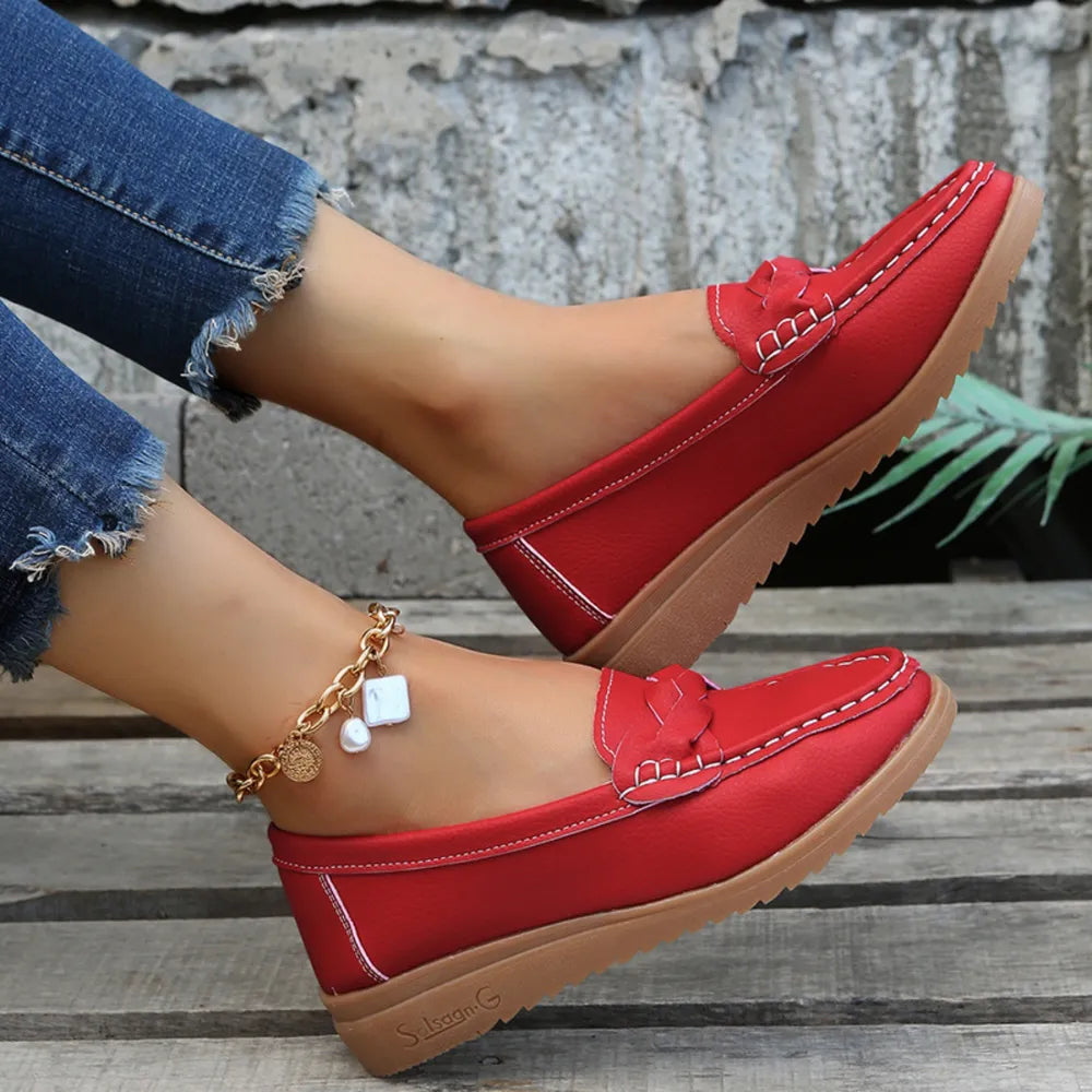 Weave Wedge Heeled Loafers-Shoes-Trendsi-[option4]-[option5]-[option6]-[option7]-[option8]-Shop-Boutique-Clothing-for-Women-Online