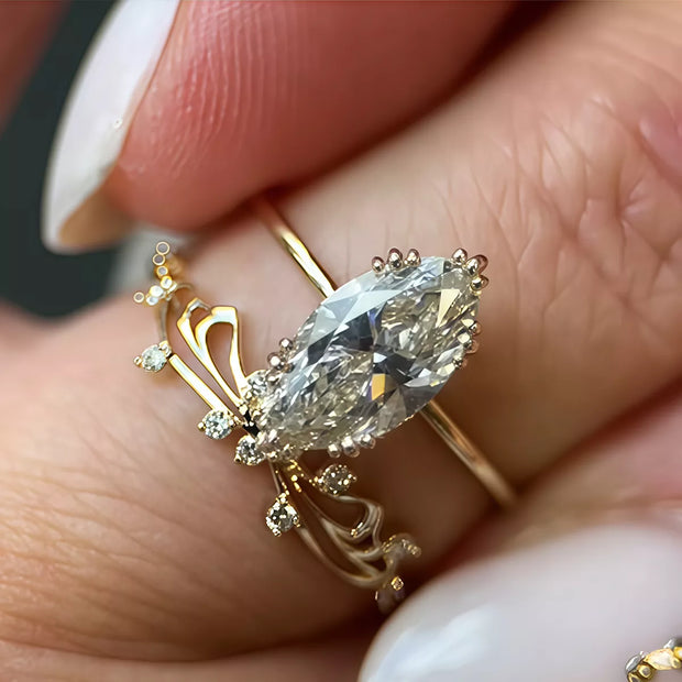2 Piece 2 Carat Moissanite 925 Sterling Silver Zircon Ring-ring-Trendsi-Gold-6-[option4]-[option5]-[option6]-[option7]-[option8]-Shop-Boutique-Clothing-for-Women-Online