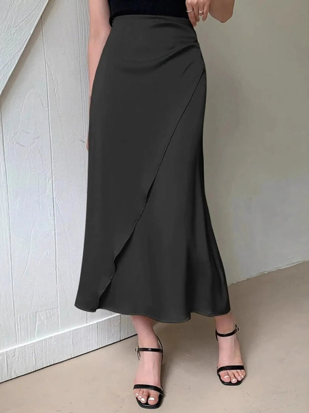 Asymmetric Wrap Midi Skirt with Fluted Hem-Skirts-Trendsi-Black-S-[option4]-[option5]-[option6]-[option7]-[option8]-Shop-Boutique-Clothing-for-Women-Online
