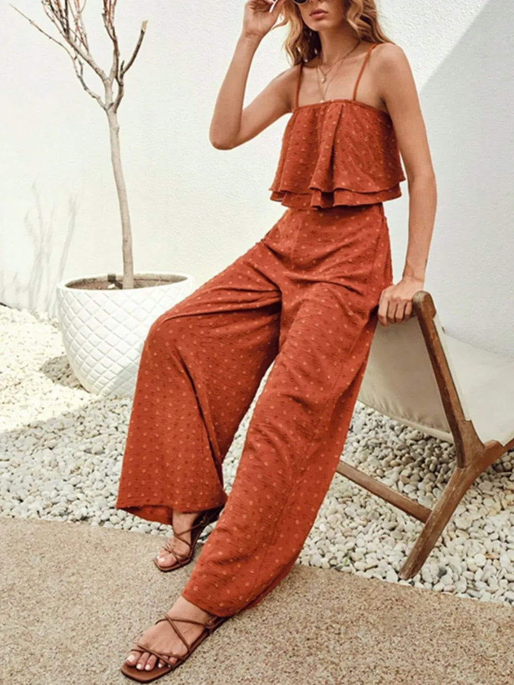 Swiss Dot Layered Cami and Pants Set-Trendsi-[option4]-[option5]-[option6]-[option7]-[option8]-Shop-Boutique-Clothing-for-Women-Online