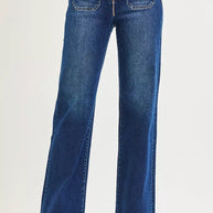 RISEN Full Size High Rise Wide Leg Jeans with Front Tie Detail Plus Size-Jeans-Trendsi-DARK-0-[option4]-[option5]-[option6]-[option7]-[option8]-Shop-Boutique-Clothing-for-Women-Online