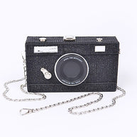 Metallic Camera Box Clutch-Artini Accessories-Black-O/S-[option4]-[option5]-[option6]-[option7]-[option8]-Shop-Boutique-Clothing-for-Women-Online