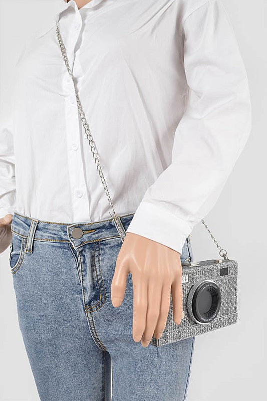 Metallic Camera Box Clutch-Artini Accessories-[option4]-[option5]-[option6]-[option7]-[option8]-Shop-Boutique-Clothing-for-Women-Online