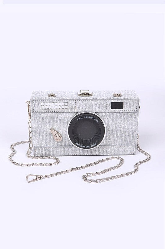 Metallic Camera Box Clutch-Artini Accessories-[option4]-[option5]-[option6]-[option7]-[option8]-Shop-Boutique-Clothing-for-Women-Online