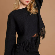 Umgee Crochet Knit Crop Top with Frey Hem-Sweaters-Trendsi-[option4]-[option5]-[option6]-[option7]-[option8]-Shop-Boutique-Clothing-for-Women-Online