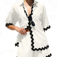 Contrast Trim Half Sleeve Top and Shorts Set-Sets-Trendsi-[option4]-[option5]-[option6]-[option7]-[option8]-Shop-Boutique-Clothing-for-Women-Online