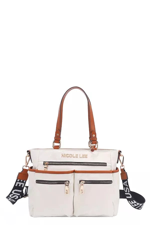 Nicole Lee USA Multi-Compartment Convertible Tote Bag-Bags-Trendsi-WHITE-One Size-[option4]-[option5]-[option6]-[option7]-[option8]-Shop-Boutique-Clothing-for-Women-Online
