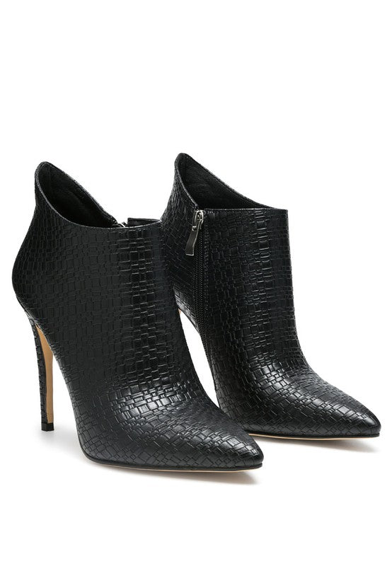 Lolita Woven Texture Stiletto Boot-Rag Company-Black-5-[option4]-[option5]-[option6]-[option7]-[option8]-Shop-Boutique-Clothing-for-Women-Online