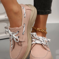 Lace Up Round Toe Sneakers-Sneakers-Trendsi-Pink-36-[option4]-[option5]-[option6]-[option7]-[option8]-Shop-Boutique-Clothing-for-Women-Online