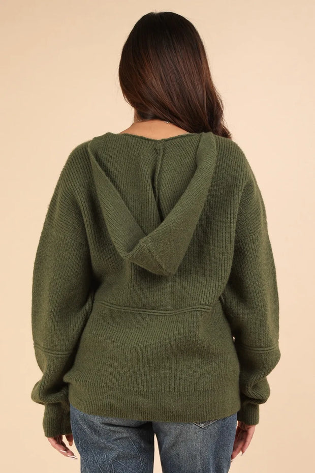 VERY J Seam Detail Drop Shoulder Hooded Sweater-sweater-Trendsi-[option4]-[option5]-[option6]-[option7]-[option8]-Shop-Boutique-Clothing-for-Women-Online