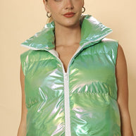 Metallic puffer vest-Miss Sparkling-Green-S-[option4]-[option5]-[option6]-[option7]-[option8]-Shop-Boutique-Clothing-for-Women-Online