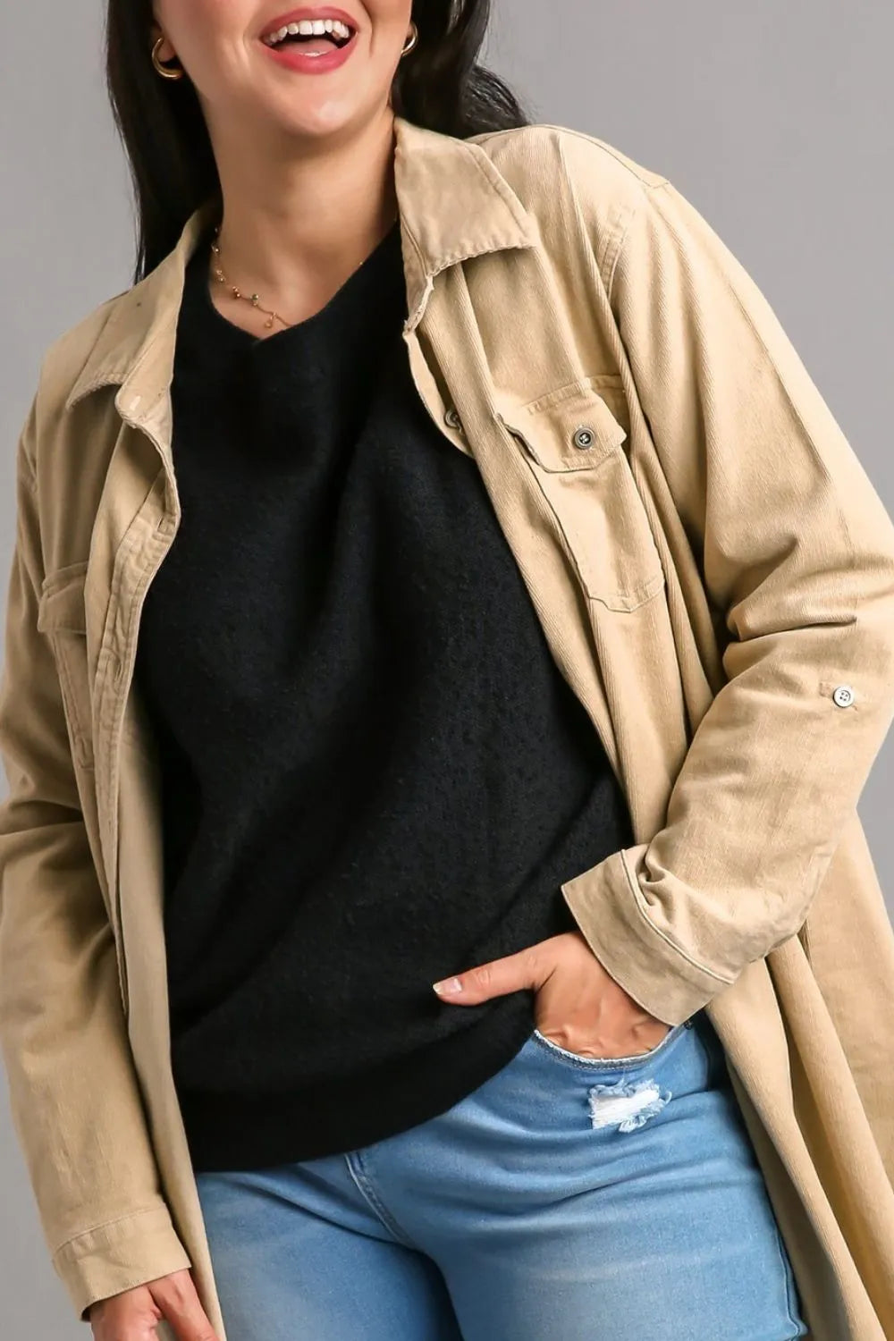 Umgee Full Size Round Neck Long Sleeve Sweater-Sweaters-Trendsi-[option4]-[option5]-[option6]-[option7]-[option8]-Shop-Boutique-Clothing-for-Women-Online
