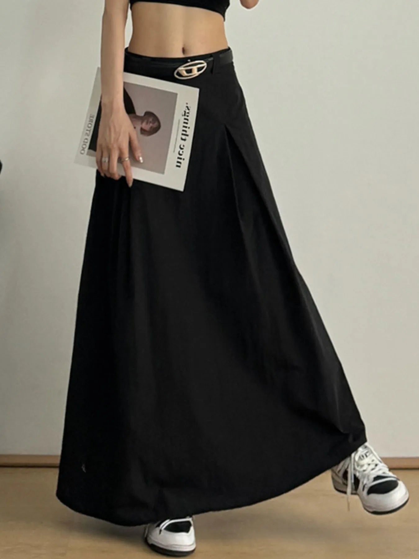 High Waist A-Line Maxi Skirt-Skirts-Trendsi-Black-S-[option4]-[option5]-[option6]-[option7]-[option8]-Shop-Boutique-Clothing-for-Women-Online