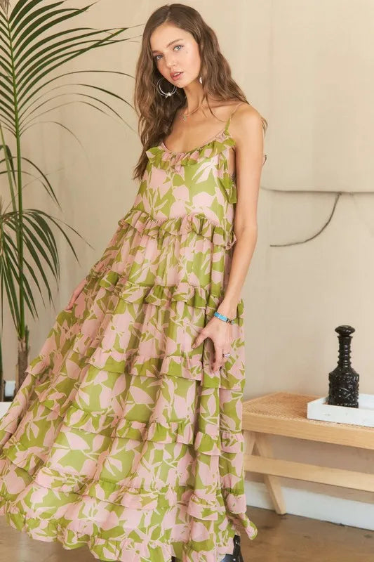ADORA Ruffled Tiered Scoop Neck Cami Dress-Dresses-Trendsi-[option4]-[option5]-[option6]-[option7]-[option8]-Shop-Boutique-Clothing-for-Women-Online