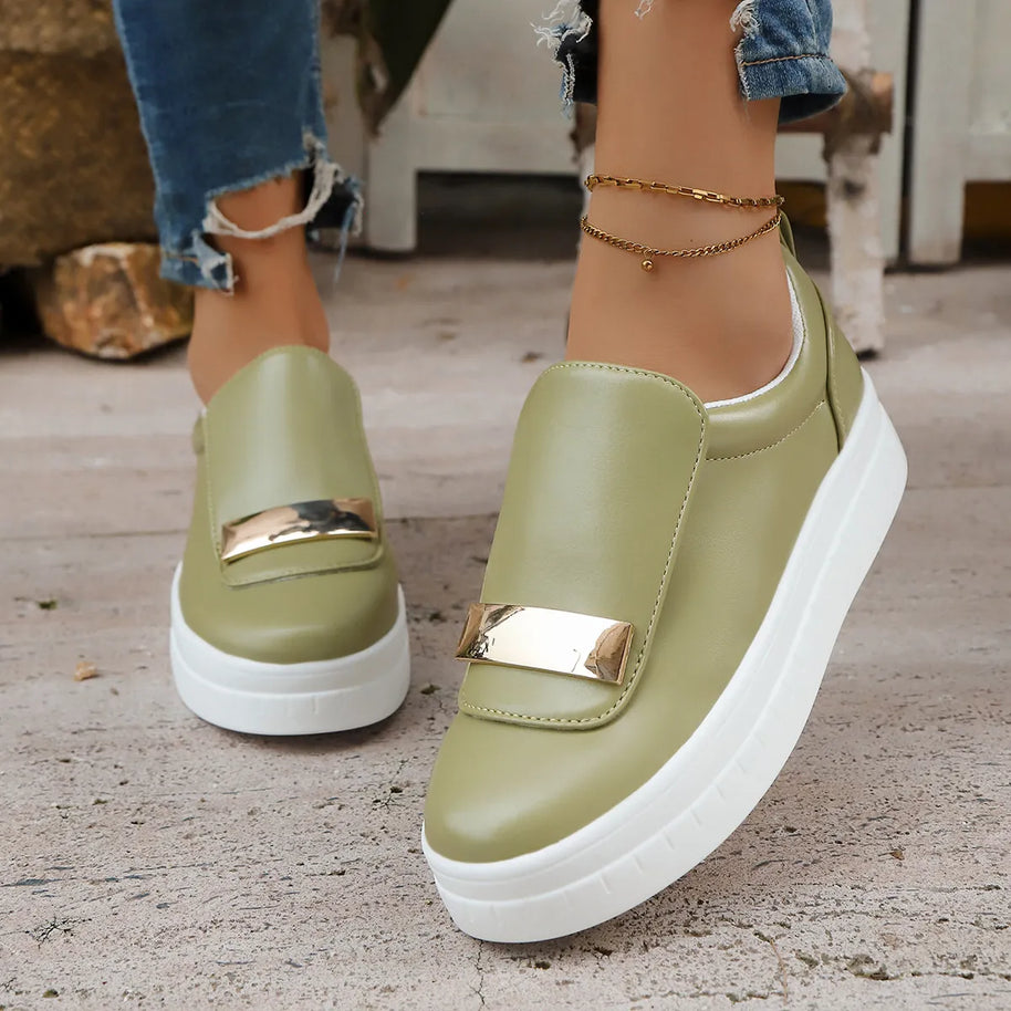 Round Toe Platform Loafers-Shoes-Trendsi-Green-36-[option4]-[option5]-[option6]-[option7]-[option8]-Shop-Boutique-Clothing-for-Women-Online
