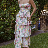 Floral Layered Ruffle Dress-Dresses-Trendsi-Violet-S-[option4]-[option5]-[option6]-[option7]-[option8]-Shop-Boutique-Clothing-for-Women-Online