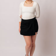 Judy Blue Bentli High Rise Side Tie Denim Skort in Black-Denim-Ave Shops-[option4]-[option5]-[option6]-[option7]-[option8]-Shop-Boutique-Clothing-for-Women-Online
