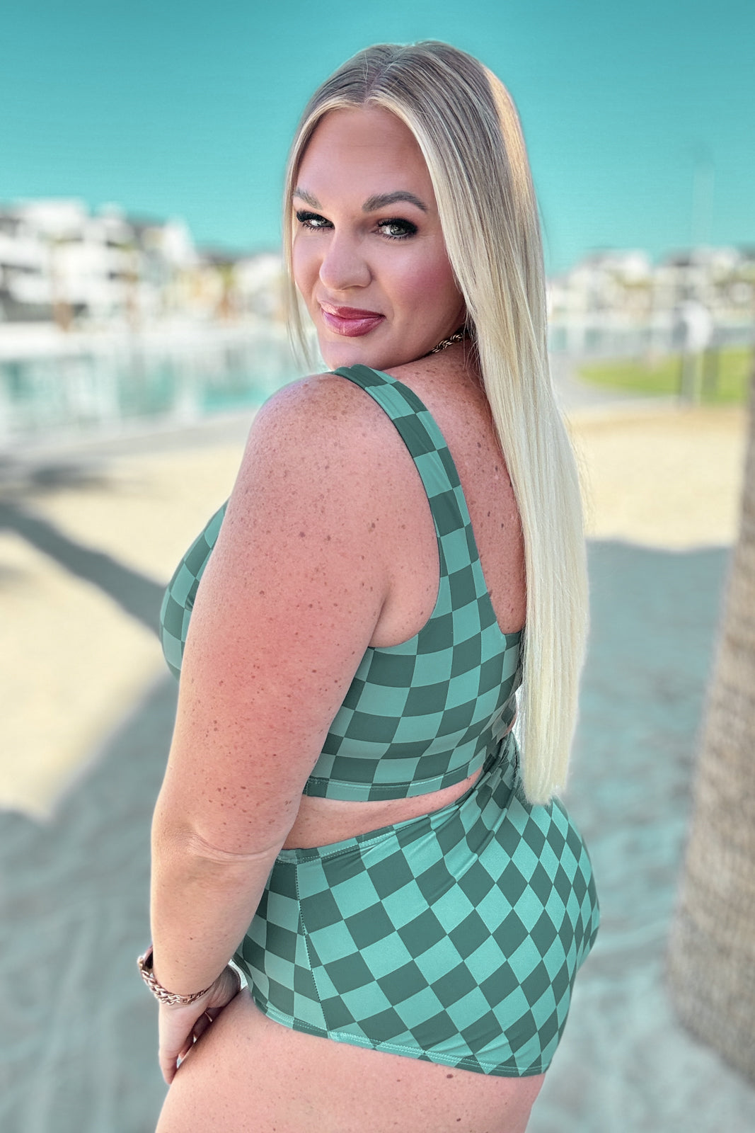 Bali Checkered High Waisted Swim Bottoms-Swimwear-Ave Shops-[option4]-[option5]-[option6]-[option7]-[option8]-Shop-Boutique-Clothing-for-Women-Online