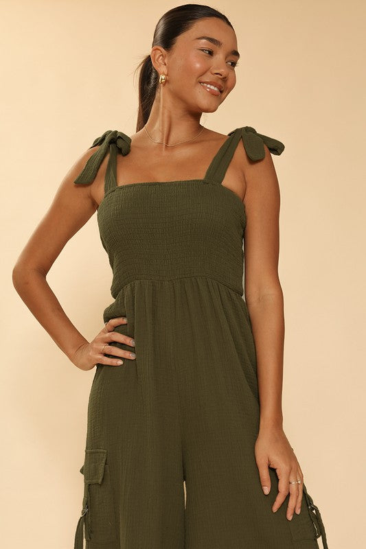 Smocked wide leg cargo jumpsuit-Miss Sparkling-[option4]-[option5]-[option6]-[option7]-[option8]-Shop-Boutique-Clothing-for-Women-Online