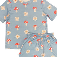 Novelty printed waffle pajama/ lounge shorts set-Miss Sparkling-Mushroom floral-S-[option4]-[option5]-[option6]-[option7]-[option8]-Shop-Boutique-Clothing-for-Women-Online