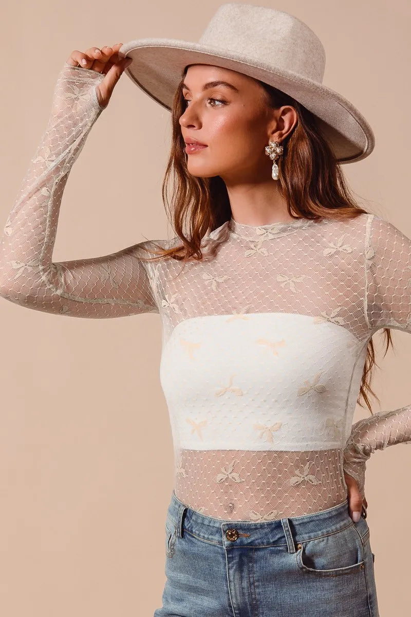SO ME Bow Ribbon Pattern Sheer Lace Top-Crop Tops-Trendsi-OATMEAL-S-[option4]-[option5]-[option6]-[option7]-[option8]-Shop-Boutique-Clothing-for-Women-Online