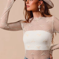 SO ME Bow Ribbon Pattern Sheer Lace Top-Crop Tops-Trendsi-OATMEAL-S-[option4]-[option5]-[option6]-[option7]-[option8]-Shop-Boutique-Clothing-for-Women-Online