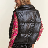 J.NNA Snap and Zipper Shiny Metallic Puffer Vest-Vest-Trendsi-[option4]-[option5]-[option6]-[option7]-[option8]-Shop-Boutique-Clothing-for-Women-Online