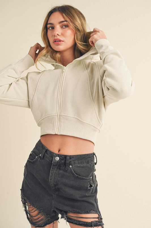 Deva Cropped Hooded Jacket-Aemi + Co-BONE-S-[option4]-[option5]-[option6]-[option7]-[option8]-Shop-Boutique-Clothing-for-Women-Online