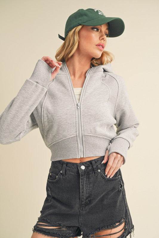 Deva Cropped Hooded Jacket-Aemi + Co-HEATHER GRAY-S-[option4]-[option5]-[option6]-[option7]-[option8]-Shop-Boutique-Clothing-for-Women-Online