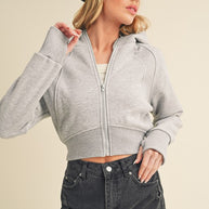 Deva Cropped Hooded Jacket-Aemi + Co-HEATHER GRAY-S-[option4]-[option5]-[option6]-[option7]-[option8]-Shop-Boutique-Clothing-for-Women-Online