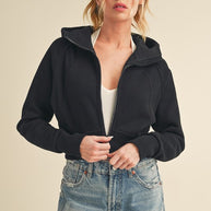 Deva Cropped Hooded Jacket-Aemi + Co-[option4]-[option5]-[option6]-[option7]-[option8]-Shop-Boutique-Clothing-for-Women-Online