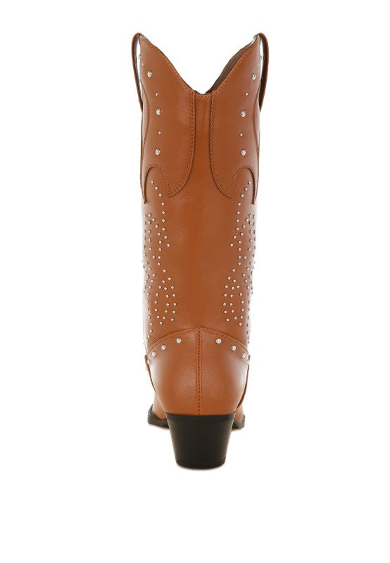 Dockery Studs Embellished Cowboy Boots-Rag Company-[option4]-[option5]-[option6]-[option7]-[option8]-Shop-Boutique-Clothing-for-Women-Online