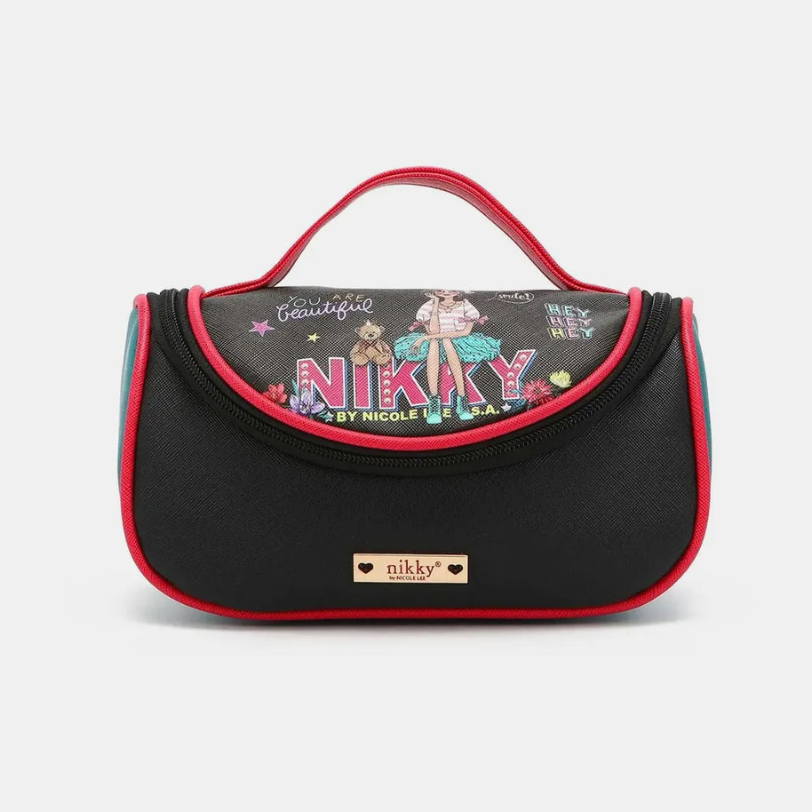 Nicole Lee USA Nikky Contrast Makeup Bag-Bags-Trendsi-EyeContact-One Size-[option4]-[option5]-[option6]-[option7]-[option8]-Shop-Boutique-Clothing-for-Women-Online