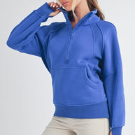 Long Dove Funnel Neck Half Long Zip-Aemi + Co-COBALT-S-[option4]-[option5]-[option6]-[option7]-[option8]-Shop-Boutique-Clothing-for-Women-Online