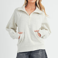 Long Dove Funnel Neck Half Long Zip-Aemi + Co-HEATHER BONE-S-[option4]-[option5]-[option6]-[option7]-[option8]-Shop-Boutique-Clothing-for-Women-Online
