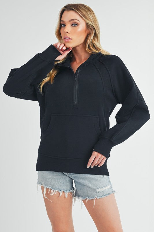 Long Dove Funnel Neck Half Long Zip-Aemi + Co-BLACK-S-[option4]-[option5]-[option6]-[option7]-[option8]-Shop-Boutique-Clothing-for-Women-Online