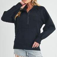 Long Dove Funnel Neck Half Long Zip-Aemi + Co-BLACK-S-[option4]-[option5]-[option6]-[option7]-[option8]-Shop-Boutique-Clothing-for-Women-Online