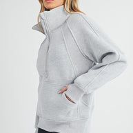 Long Dove Funnel Neck Half Long Zip-Aemi + Co-[option4]-[option5]-[option6]-[option7]-[option8]-Shop-Boutique-Clothing-for-Women-Online