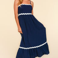 Ric Rac Square Neck Fit and Flare Maxi Dress-Dresses-Ave Shops-[option4]-[option5]-[option6]-[option7]-[option8]-Shop-Boutique-Clothing-for-Women-Online