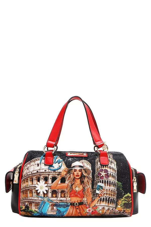 Nicole Lee USA Martha Travels Italy Wide Handbag with Rhinestones-Bags-Trendsi-MARTHA TRAVELS ITALY-One Size-[option4]-[option5]-[option6]-[option7]-[option8]-Shop-Boutique-Clothing-for-Women-Online