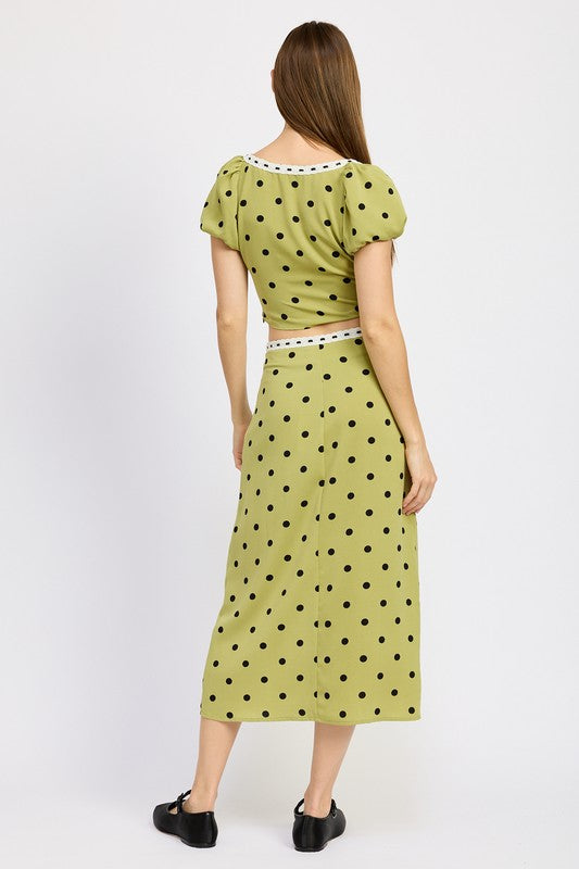 POLKA DOT MIDI SKIRT WITH LACE TRIM-Emory Park-[option4]-[option5]-[option6]-[option7]-[option8]-Shop-Boutique-Clothing-for-Women-Online