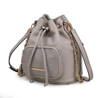 The Azalea Bucket Bag by Mia K-MKF Collection by Mia K-Light Grey-One Size-[option4]-[option5]-[option6]-[option7]-[option8]-Shop-Boutique-Clothing-for-Women-Online