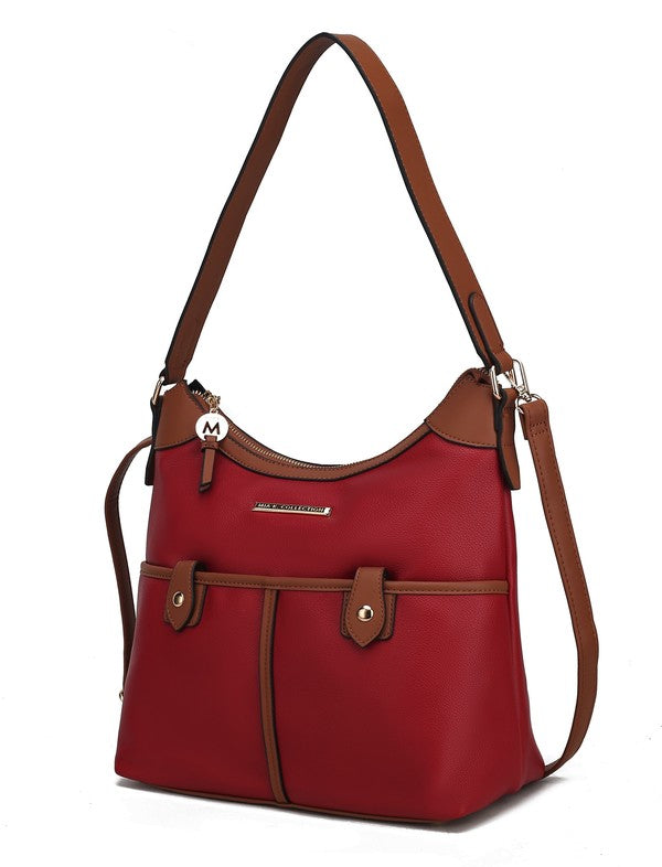 The Harper Vegan Leather Shoulder Bag by Mia K-MKF Collection by Mia K-Red - Brown-One Size-[option4]-[option5]-[option6]-[option7]-[option8]-Shop-Boutique-Clothing-for-Women-Online