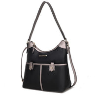 The Harper Vegan Leather Shoulder Bag by Mia K-MKF Collection by Mia K-Black-Pewter-One Size-[option4]-[option5]-[option6]-[option7]-[option8]-Shop-Boutique-Clothing-for-Women-Online