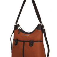 The Harper Vegan Leather Shoulder Bag by Mia K-MKF Collection by Mia K-Cognac-Chocolate-One Size-[option4]-[option5]-[option6]-[option7]-[option8]-Shop-Boutique-Clothing-for-Women-Online