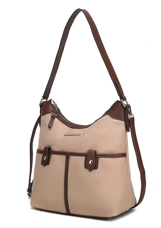 The Harper Vegan Leather Shoulder Bag by Mia K-MKF Collection by Mia K-Taupe - Brown-One Size-[option4]-[option5]-[option6]-[option7]-[option8]-Shop-Boutique-Clothing-for-Women-Online