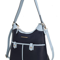 The Harper Vegan Leather Shoulder Bag by Mia K-MKF Collection by Mia K-Navy-Light Blue-One Size-[option4]-[option5]-[option6]-[option7]-[option8]-Shop-Boutique-Clothing-for-Women-Online