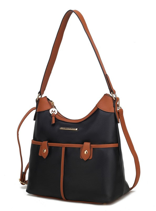 The Harper Vegan Leather Shoulder Bag by Mia K-MKF Collection by Mia K-Black - Brown-One Size-[option4]-[option5]-[option6]-[option7]-[option8]-Shop-Boutique-Clothing-for-Women-Online